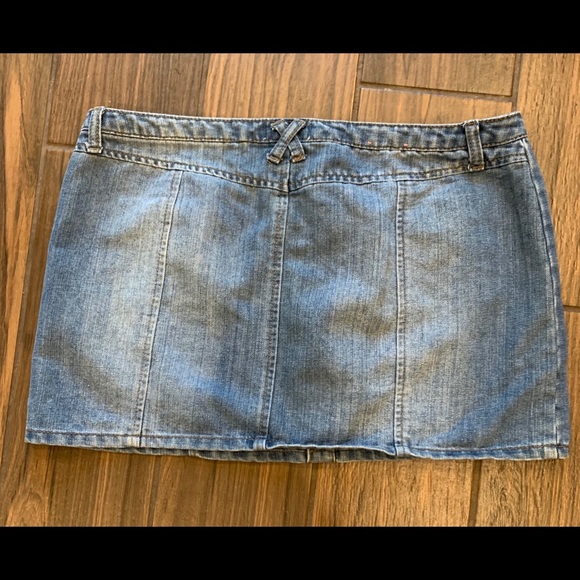 Juniors Button Fly Jean Skirt - Picture 2 of 4